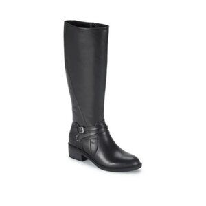 Sole Bound by Baretraps Dreia Women Black Leather KneeHigh Tall Riding Boot 5.5M